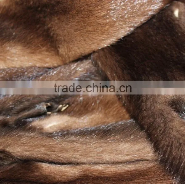 Cheap Price Luxury Raw Real Mink Fur Pelt Black Coffee Natural Fur Plate photo-3