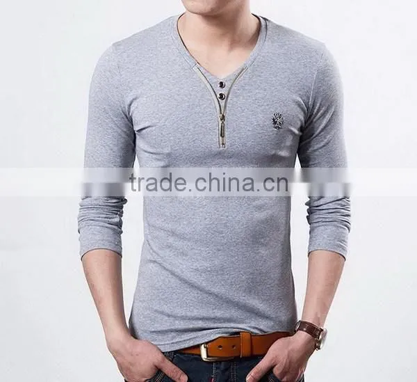 Design New Products Printing Stylish v Neck Men T-shirt photo-3
