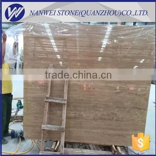Top Polished Brown Color Travertine Marble Noce Travertine Marble Slabs and Tiles photo-3