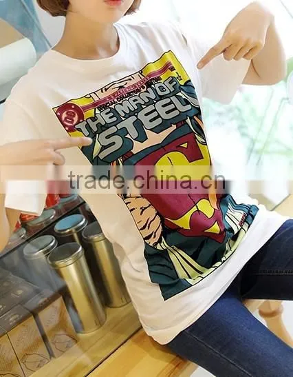 Women's New Superman Couples With Round Collar Short Sleeve of Wholesale Fashion Printing Women Slim T-shirt photo-3