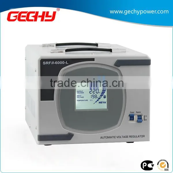 SRFII-6000-L Desk Type Relay Control Type Stabilizer LCD Digital Display Full Automatic AC Voltage Regulator