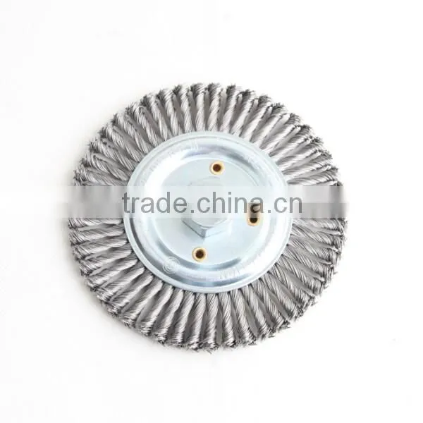 Twist Knot Wheel Brushes With Thread, Diameter 150mm or 6"