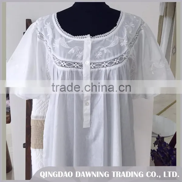 Good Supplier White Cotton Dressing Gown Night Dress photo-3