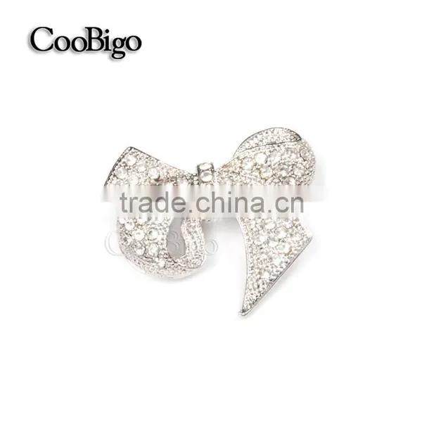 Fashion Jewelry Rhinestone Charming Bowknot Brooch Lady Girls Dresses Hijab Scarf Party Gift Apparel Promotion Accessories photo-4