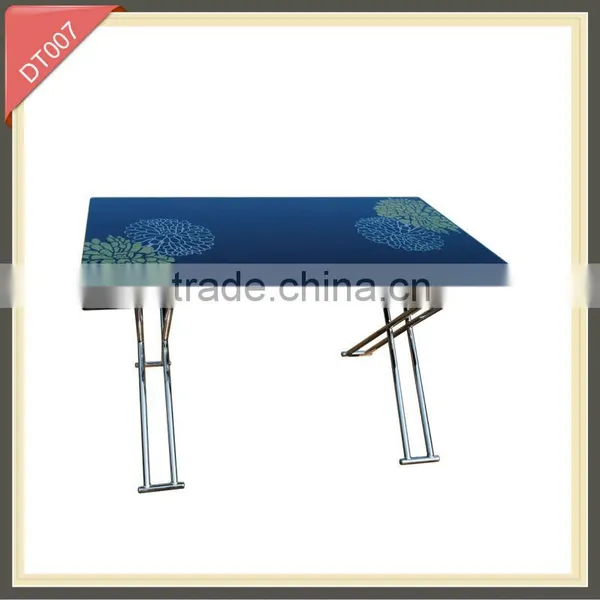 Modern Wrought Iron Metal Folding Glass Dining Table Set