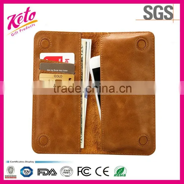 Simple Style 5.5 Inch Mobile Phone pu Leather Wallet