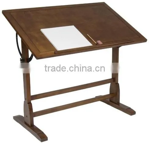 Solid wood gorgeous drafting table,vintage look studio design drafting table