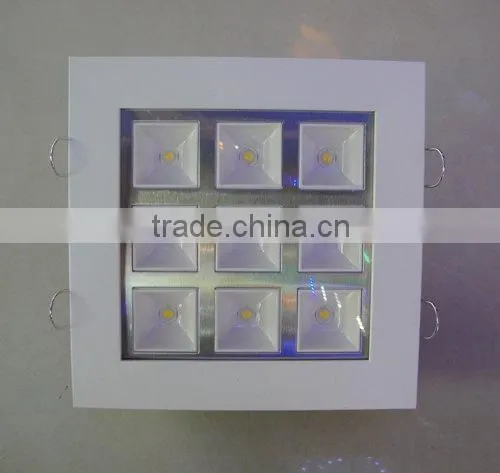 LED Grille Light 9W,720-810lm,AC90-256V,square Shape,high Quality,high Brightness