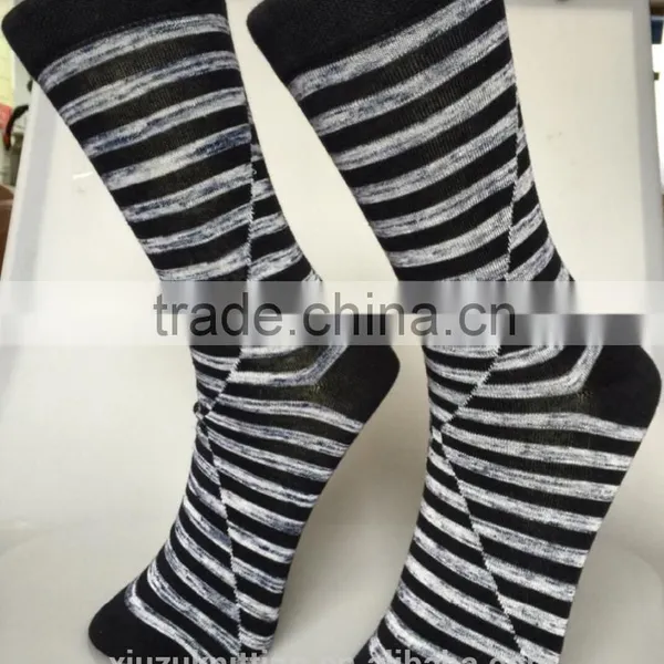 OEM 100% Cotton Leisure Quality Knitted Stripes Socks