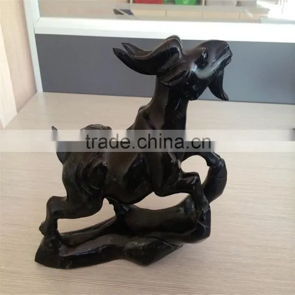 Obsidian Sheep Figurine Chinese Zodiac Animal Carvings photo-2