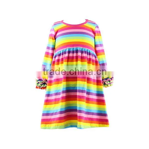 Infant Clothes Autumn Dress Wholesale Baby Remake Frocks White Skirt Icing Toddler Dress Ruffle Sleeve Dresses Girls photo-3
