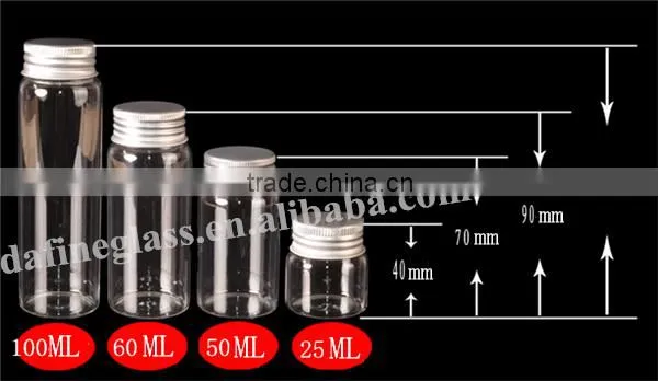 Pop Mini Transparent Glass Phial Sealed Cans Medical Capsule Bottle Loves Candy Food Bottles With Screw Lid photo-2