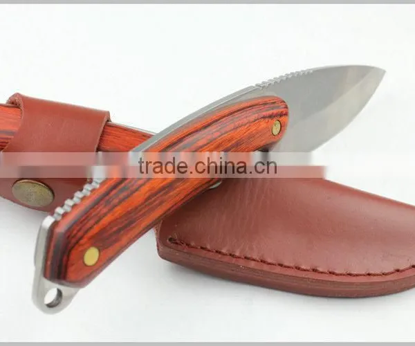 OEM Outdoor Hunting Knife With Wood Handle photo-4