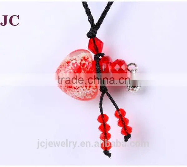 Murano Glass Heart Oil Diffuser Pendant Necklaces Wholesale photo-2