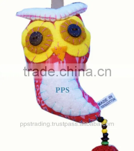 Cotton owl key chain