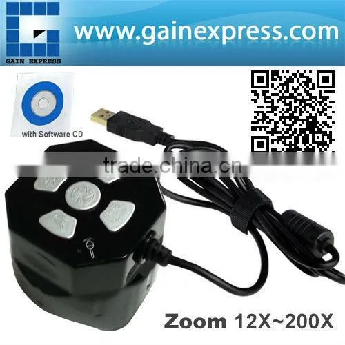 Professional Handheld Mini Microscope Auto Focus 5MP Camera Zoom USB 12x ~ 200x