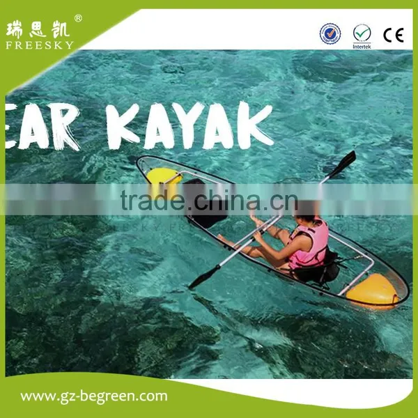 2 Seat Plastic Crystal Clear Bottom Transparent Canoe /kayak photo-4