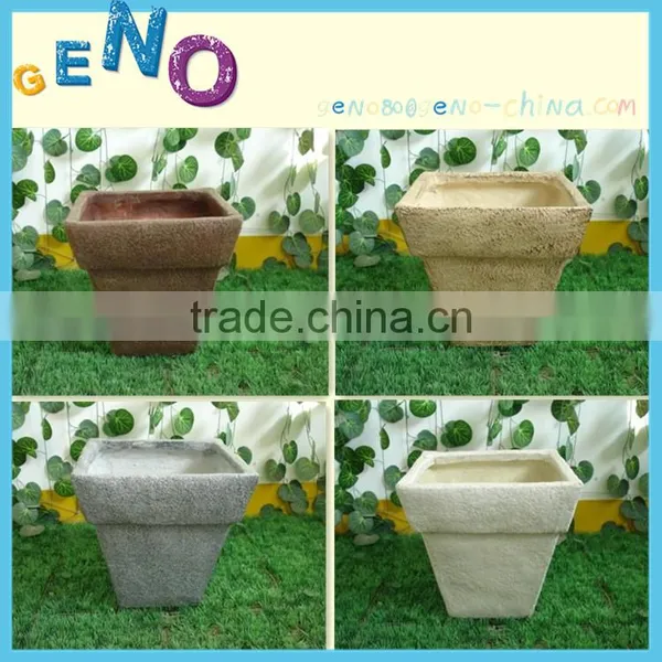 Stone Appearance Clay Fiberglass Flower Pot/ Old Rough Plant Pot photo-3