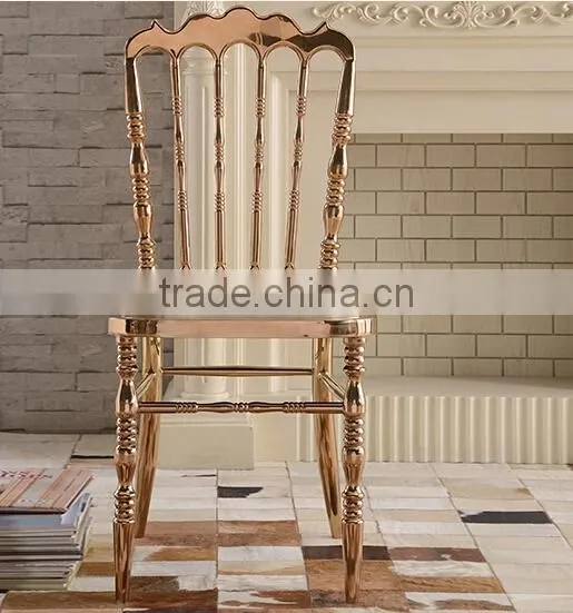 Quality Polished Rose Golden Stainless Steel Luxury Modern Chiavari Tiffany Chair LQ-SSC001R photo-2