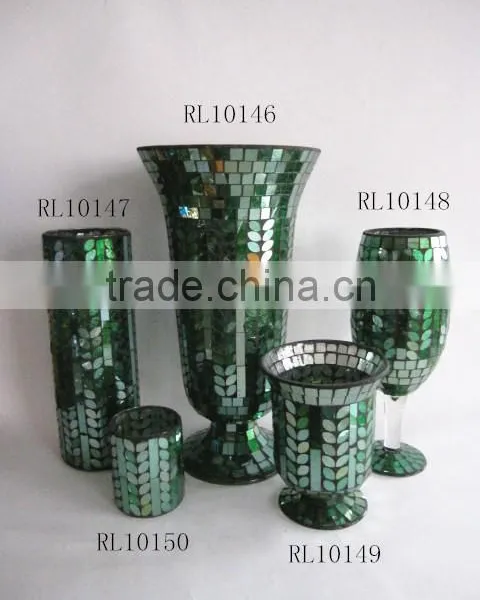 Different Shape Mosaic Candle Holders Votive Antique for Home Decoration photo-3