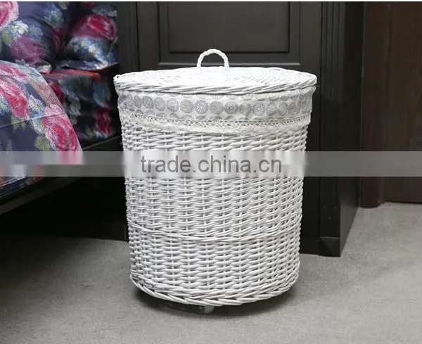 Cheap Round Willow Woven Laundry Hamper photo-2