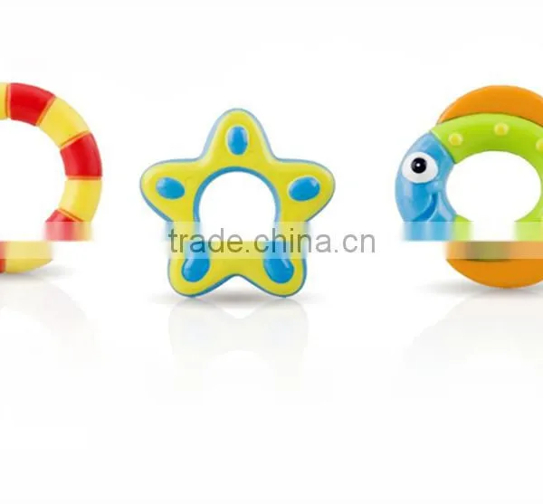 Mini Plastic Purple Octopus and Three Hula Hoops for Baby Bath Time Fun photo-2