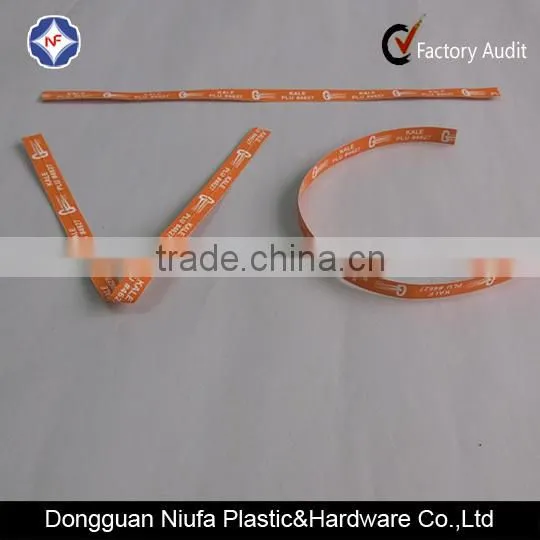 Orange Logo printed paper twist tie with wire core