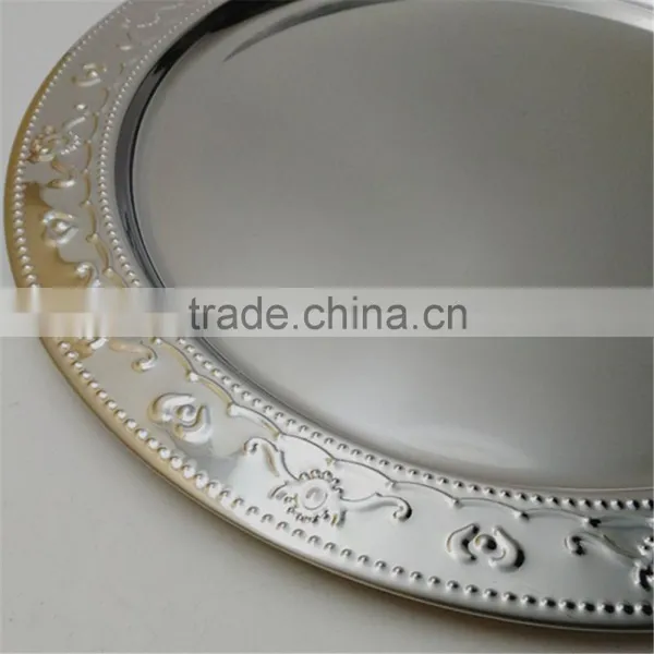 Cheap Wholesale Wedding Gold Silver Beaded Charger Plates photo-5