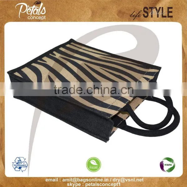 PP Laminated Jute Three Bottle Wine Bag With Padded Rope Handle photo-3