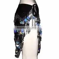 Belly Dance Hip Scarf With Beads Coins photo-3