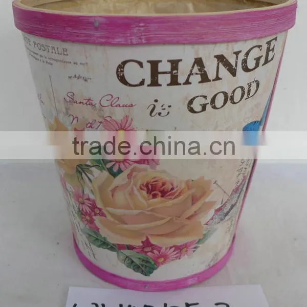 Decal Wooden Flower Pot Wood Pot With Plastic Liner Garden Decoration photo-3