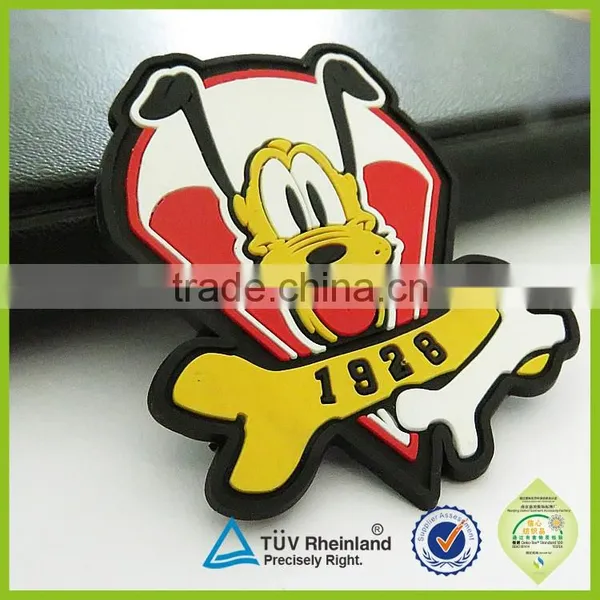 OEM lovely cartoon silicon badge sew on kids cloth rubber patch