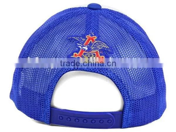 2013 Sport 6-panels Mesh Breathable Spong Blue Baseball Cap and Hat With Custom Design photo-4