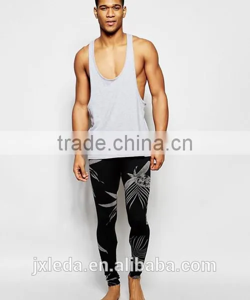 Men Full Floral Pattern Printed Loungewear Leggings Custom