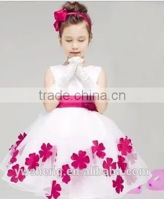 Fashion Fluffy Baby Girl Princess Tulle Party Dress With Petal Wedding Dress photo-2
