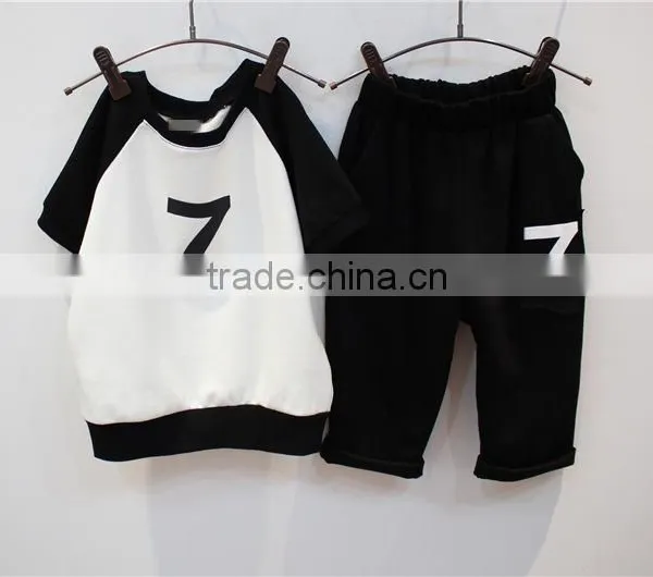 custom cheap casual 2 pcs kids baby clothing set children summer clothes set