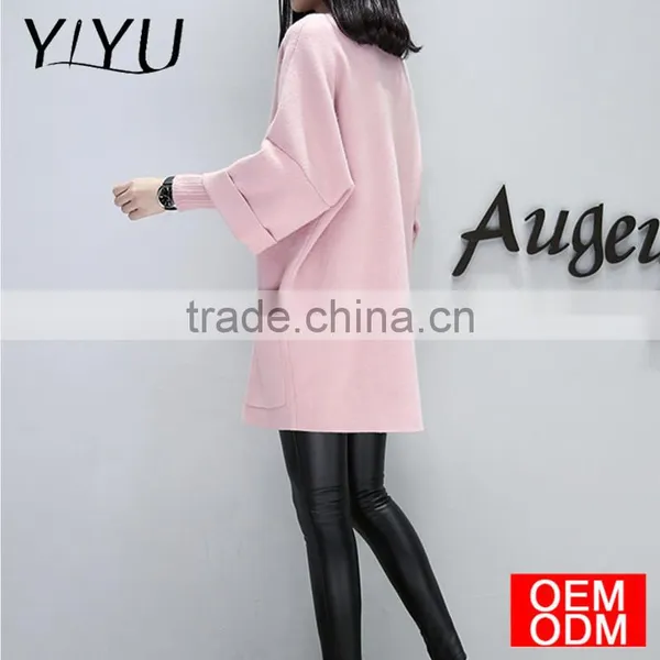 2017 New Autumn Long Women Sweater Loose Large Size Stitching Fake Two Pieces Of Sweater Pullover Sweater Dress photo-2