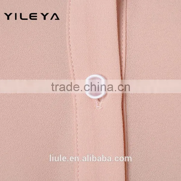 Cute Lace Designed Pink 2015 New Design Chiffon Lady Blouse/woman Blouse photo-4