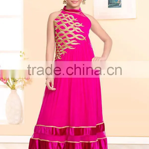 Purple Color Anarkali With White Lace Neck Design and Border Salwar Kameez Sizzling Girls Ready Made photo-5