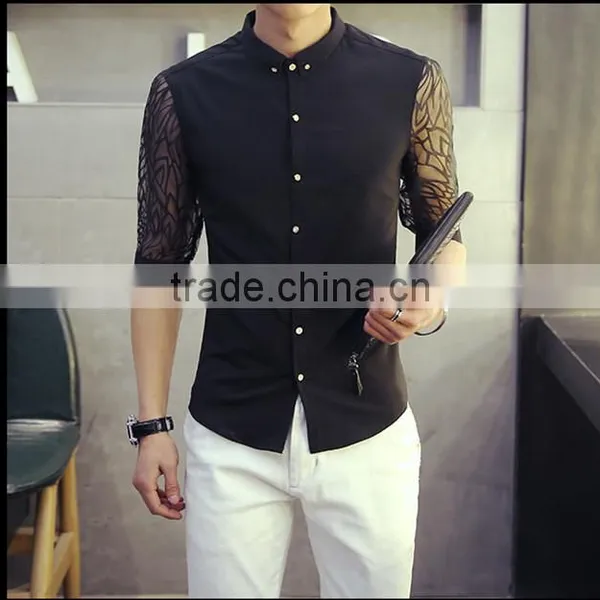 Cultivate One's Morality Short Sleeve White Shirt Male 7 Minutes of Sleeve photo-5