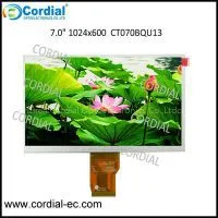 7.0 Inch 1024x600 TFT LCD MODULE CT070BQU13, Optional With Capacitive Touchscreen