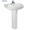 HT305 Bathroom Vanity Ceramic Basin With Pedestal Bathroom Sets