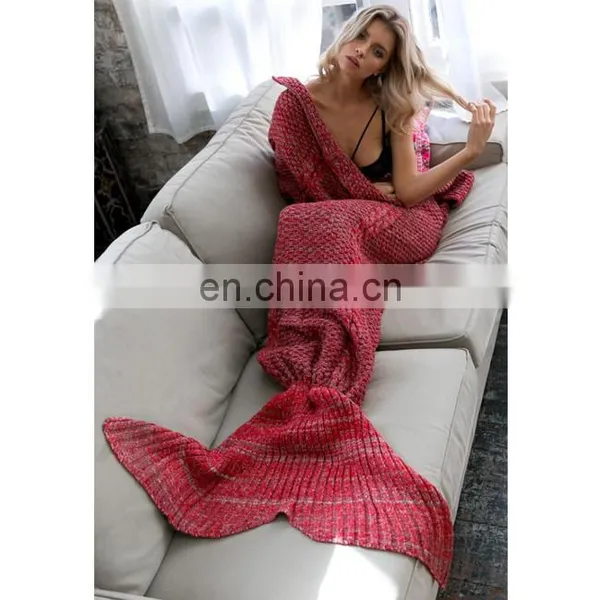 New Arrival Knited Crochet Mermaid Tail Blanket For Children And Mummy photo-4