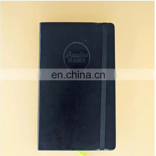 Guangzhou Factory Produced Customized Black Leather Cover Offset Paper Notebooks With Elastic Band Design photo-2