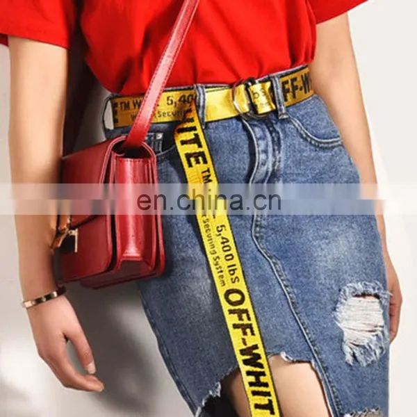 China Factory Wholesale Unisex Canvas Letters Waist Belt With Double D Buckle photo-3