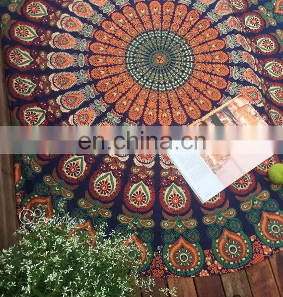 72" Indian Roundie COR Yoga Mat Mandala Hippie Tapestry Beach Throw Towel Yoga Bohemian Art photo-2