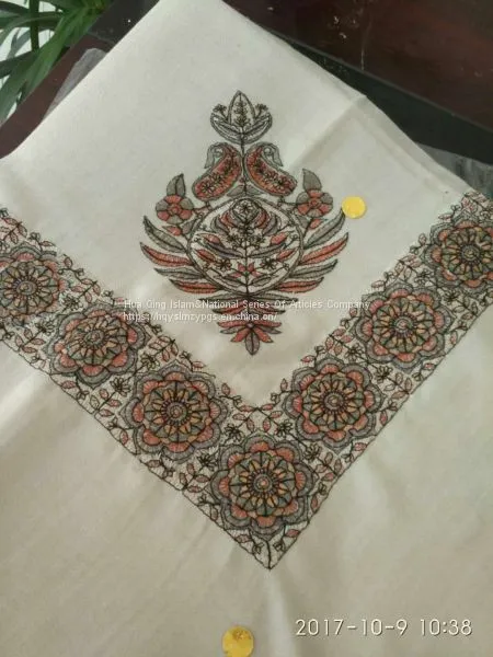 Arab Wool Embroidery Scarf / Arab Scarf / Arab Wool Acrylic Embroidery Scarf / Muslim Hijab Scarf photo-3