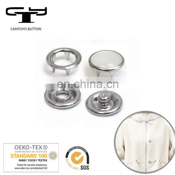 Four Parts Metal Prong Snap Button Custom Craw Snap Ring for Garment