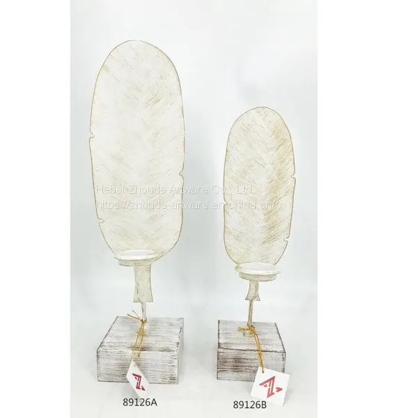 Fashion Metal Hollow Leaf Shape Candle Holder for Home Decoration