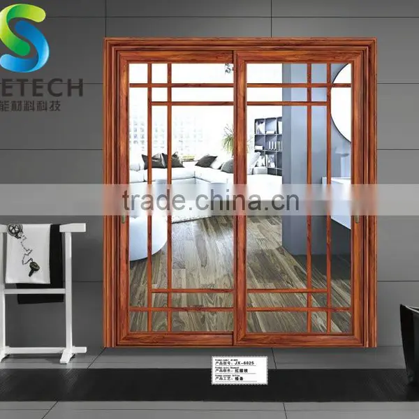 Wood Frames Tempered Glass for Partition Sliding Doors
